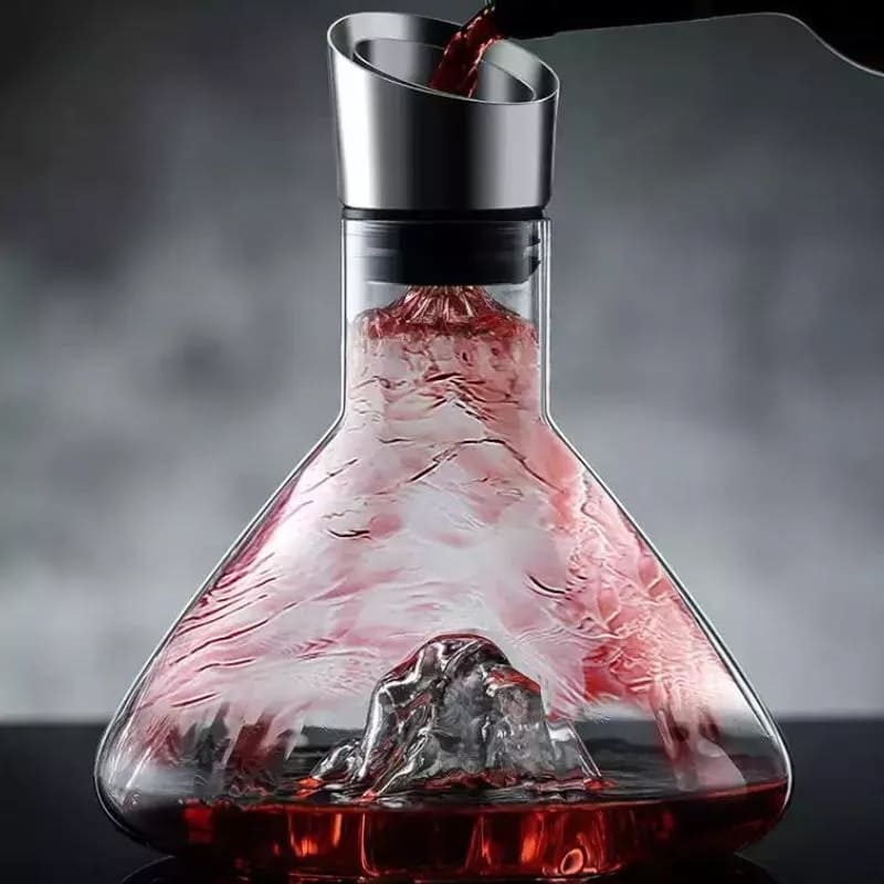 decanter regalo per vino rosso di lusso con caraffa a forma di montagna all'interno