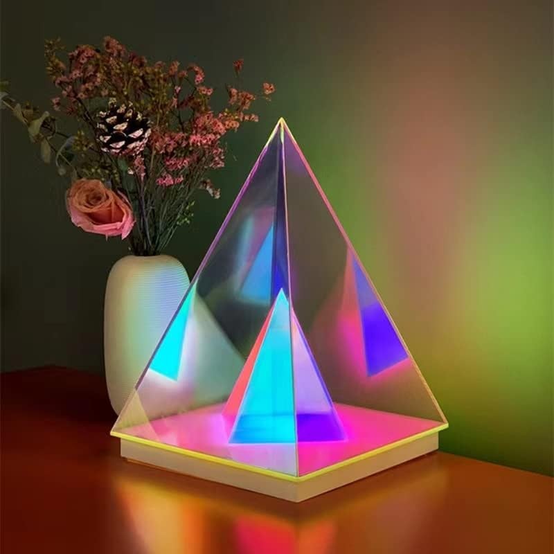 Lampada da notte a forma di piramide 3D - lampada da tavolo illuminazione decorazione tavolo