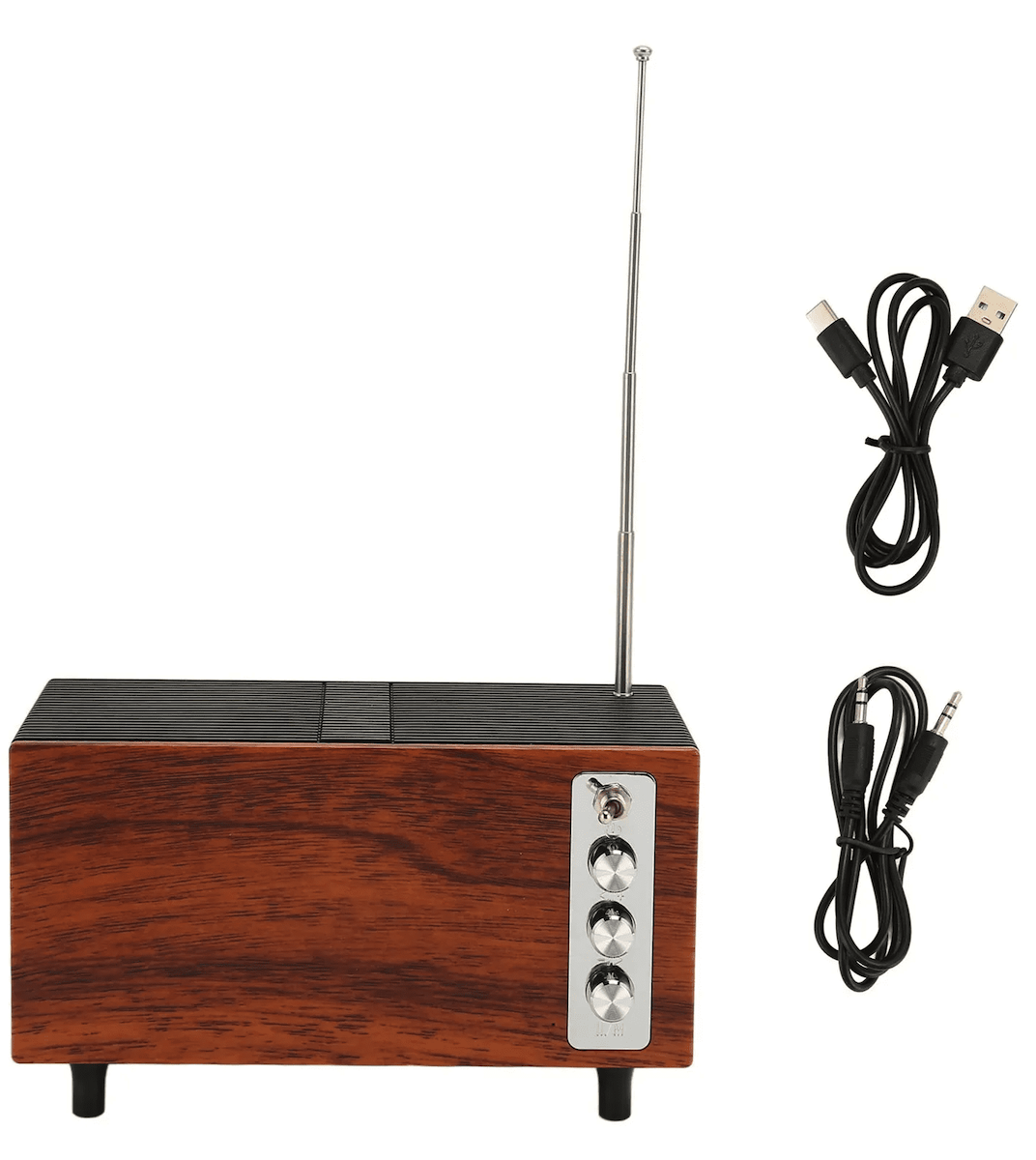 ricevitore radio retrò wireless bluetooth in legno piccolo