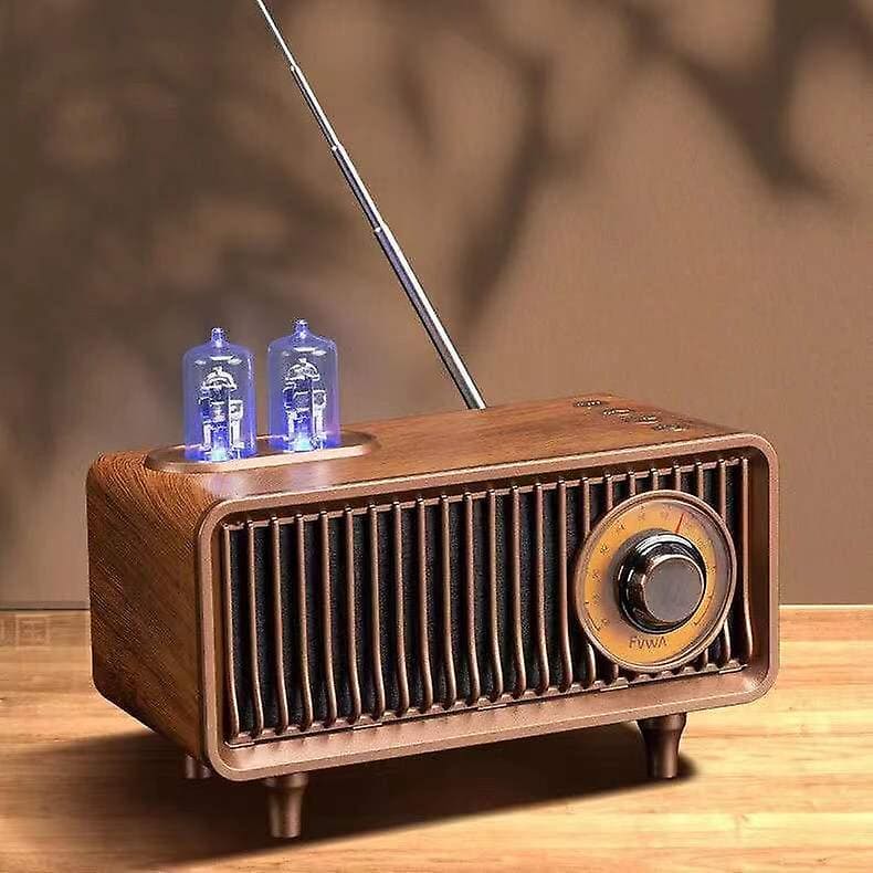 Radio vintage AM/FM con altoparlante retrò in legno piccolo