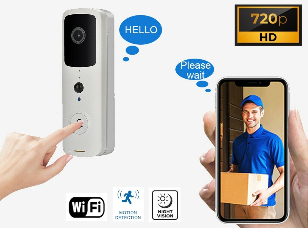 Campanello con Videocamera, Wireless, App sul Cellulare, Wi-Fi