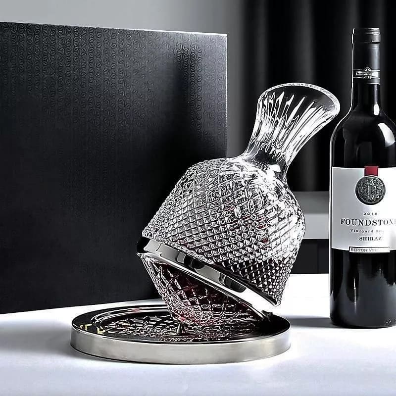 caraffa per vino con base in argento decanter per vino esclusivo di lusso decorativo