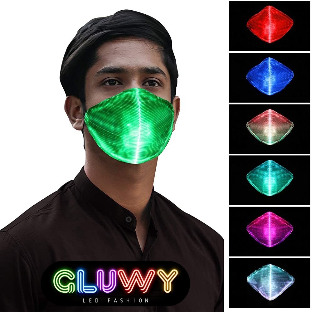 Maschera Led Di Controllo Con Luci A Neon, Maschera Integrale Che Cambia  Colore E Illumina Con Gesti Per Feste Di Carnevale