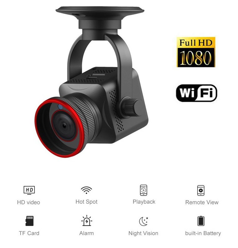 Mini telecamera spia con ZOOM 12x con FULL HD + WiFi (iOS