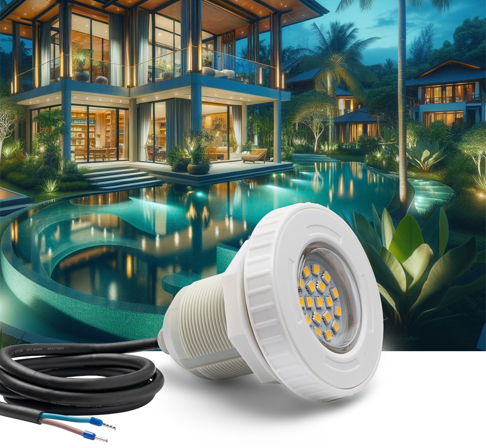 Lampada LED per illuminazione piscina o laghetto (fontana) - LED bianco 3000K bianco caldo