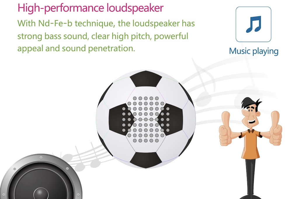 mini altoparlante con pallone da calcio per PC smartphone mobile