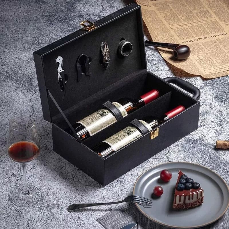 set di cesti regalo di lusso con scatola per vino