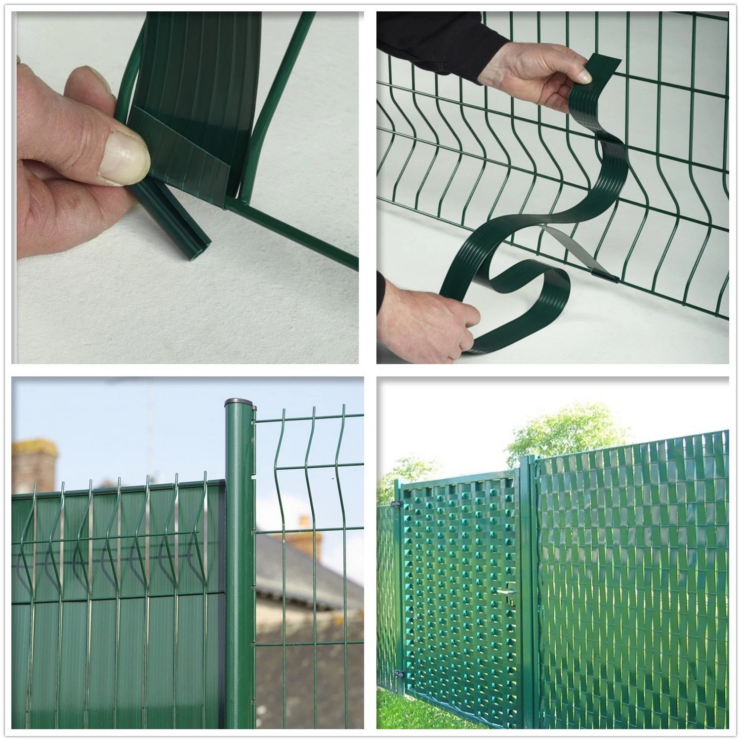 Nastro privacy in plastica flessibile in pvc per recinzione in rete 3d verde