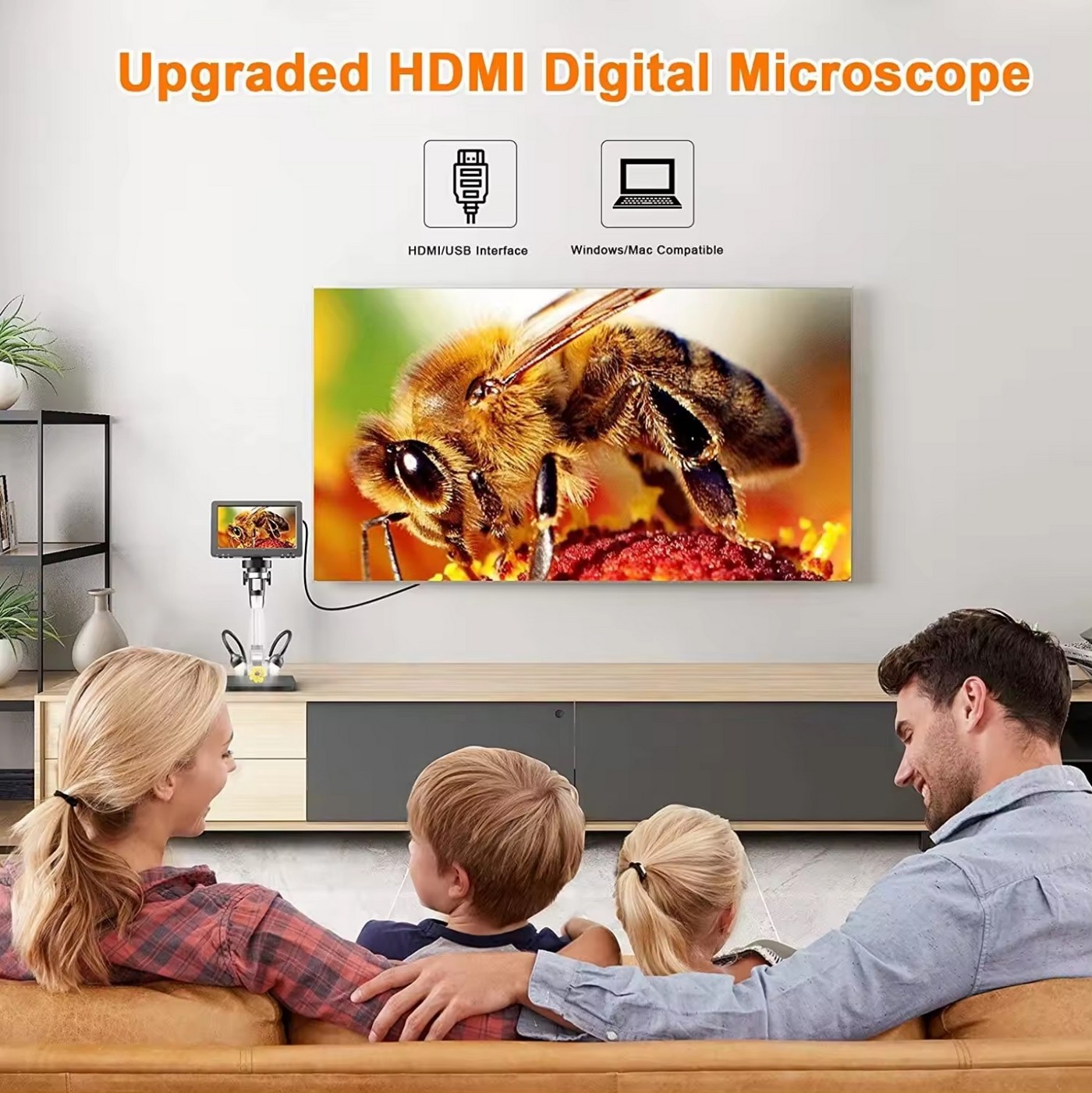 microscopio con display digitale elettronico full hd per computer tv con funzione zoom